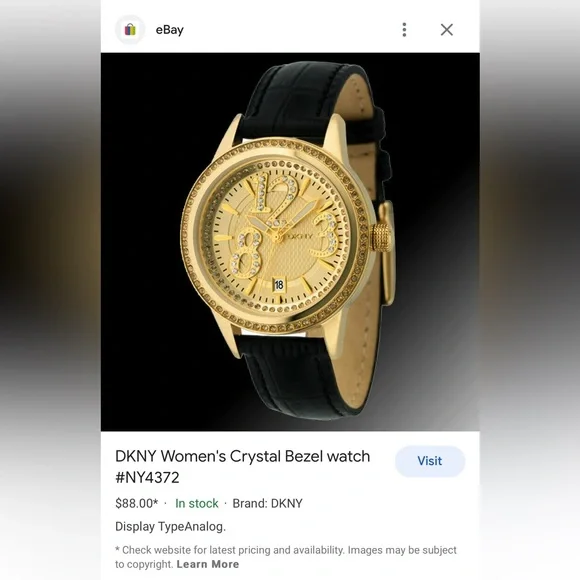 Dkny | Accessories | Dkny Women Crystal Bezel Watch | Poshmark display picture 3